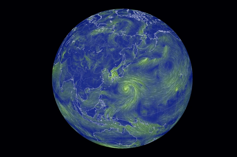 Earth Null School 사이트에서 제공하는 지구 태풍 실시간 위치